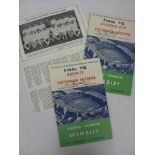 a collection of 3 autographed football programmes, 1961 and 1962 FA Cup Finals, both signed by Danny