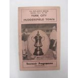 1937/38 York City v Huddersfield, a programme from the FA Cup game played on 05/03/1938