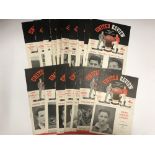 1955/56 Manchester Utd, a collection of 18 home football programmes