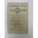 1913/14 Tranmere Rovers v Chorley, a programme from the game played on 11/04/1914, ex bound volume