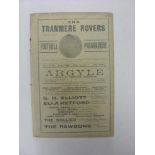 1913/14 Tranmere Rovers v Fleetwood, a programme from the game played on 10/04/1914, ex bound volume