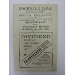 1926/27 Rochdale v Tranmere Rovers, a programme from the game played on 27/01/1927