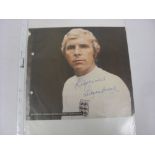 Autographs, England Bobby Moore, a superb colour magazine photograph with excellent signature, of