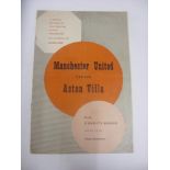 FA Charity Shield, 1957, Manchester United v Aston Villa, a programme for the game played on 23/11/