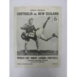 1954 Rugby League, Australia v New Zealand, a programme from the game played at Long Beach,