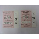 1966 World Cup, a collection of 2 match tickets from games played at Wembley, 28/07/1966 Portugal
