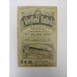 1914/15 Sheffield Utd v Bradford Park Avenue, a programme for the game played on 20/02/1925, ex
