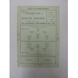 1886/1887 Everton v South Shore (Blackpool), a programme/card from the game played on 25/09/1886