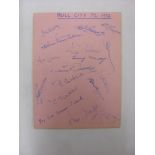 1952 Hull City, an autographed album page, with 17 original signatures