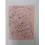 1953 Nottingham Forest, an autographed album page, with 22 original signatures