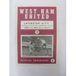 1963/64 FL Cup S/F, West Ham v Leicester City, a programme for the game played on 23/03/1964, in