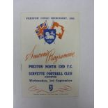 1952/53 Preston v Servette Geneva, a programme from the Friendly game played on 03/09/1952, the