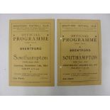 Brentford V Southampton, 2 Football Programmes From Games Played During The War, 11/11/1944 (Team