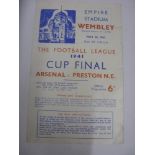 1941 Football League War Cup Final, Arsenal v Preston, a programme from the game played on 12/05/