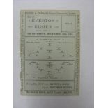 1886/1887 Everton v Ulster (Ireland), a programme/card from the game played on 25/12/1886