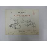 1963 Golf, The Ryder Cup team, a menu from the Dinner held at the Mansion House on 23/09/1963
