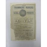 1913/14 Tranmere Rovers Reserves v Ocean Athletic, a programme from the game played on 17/01/1914,