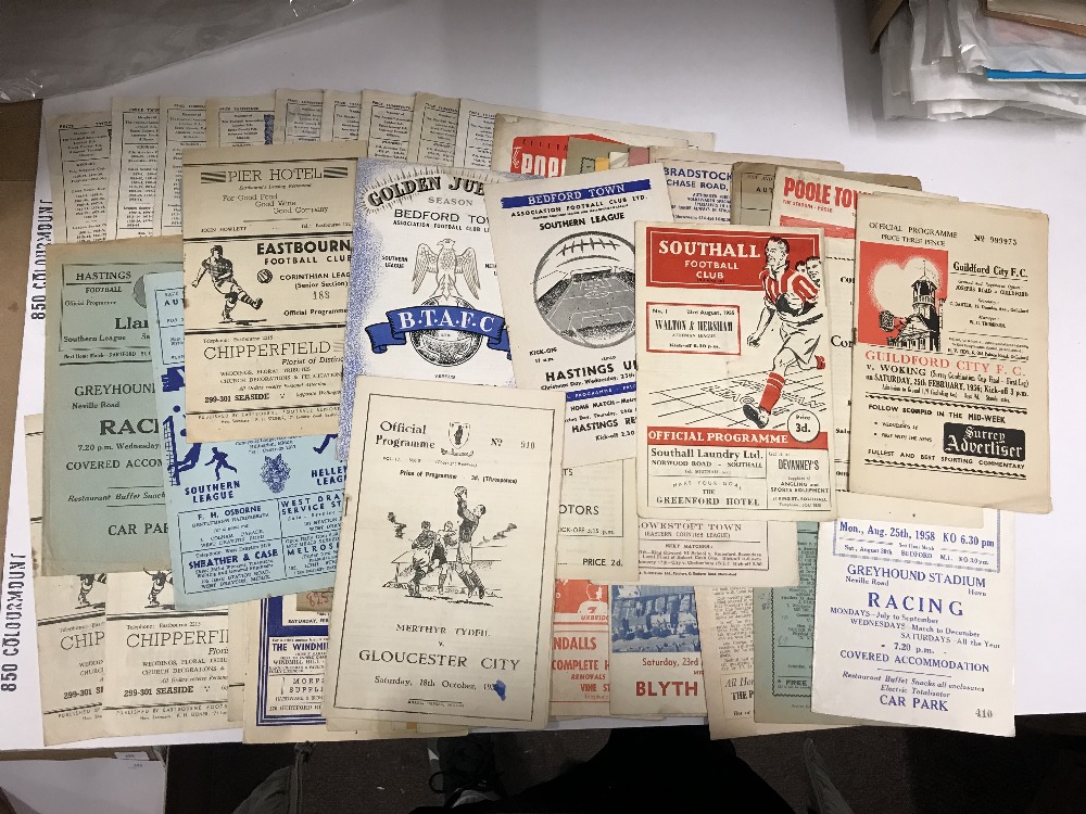 A collection of 55 non league football programmes, all from the 1940's and 1950's