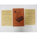 Brentford V West Ham United, 3 Football Programmes, 22/09/1945 X2 (One Corner Loss, One Folded, Team