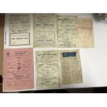 1944/45 Tranmere Rovers, a collection of 7 away football programmes in various condition,