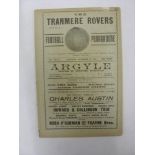 1913/14 Tranmere Rovers Reserves v Prescott Nomads, a programme from the game played on 08/11/