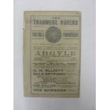 1913/14 Tranmere Rovers v Nelson, a programme from the game played on 13/04/1914, ex bound volume