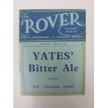 1938/39 Tranmere Rovers v Burnley, a programme from the game played 01/04/1939, ex bound volume,