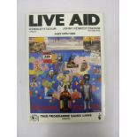 Pop Music, Live Aid, an original programme and official ticket for the Band Aid Charity concert at