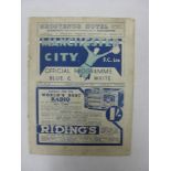 1938/39 Manchester City v Tranmere Rovers, a programme from the game played on 27/12/1938