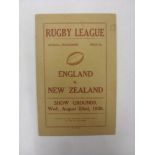1928 Rugby League, New Zealand v England, played at Inveargill on 22/08/1929, V sl mof