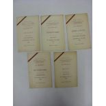 Surrey County FA, a collection of 5 player/officials itinerary cards (Surrey Players Named), for the