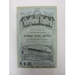 1910/1911 Sheffield Utd v Bury, a programme from the game played on 24/12/1910, ex bound volume