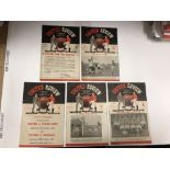 1952/53 Manchester Utd, a collection of 5 home football programmes in various condition, Chelsea,