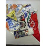 A collection of 35 football pennants, to include European Championships, Tottenham, Swansea,