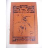 1935 FA Charity Shield, Arsenal v Sheffield Wednesday, a programme from the game played at