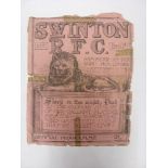 1923/24 Rugby League, Swinton v Warrington, a programme from the Semi-Final of the Lancashire Cup,