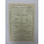 1886/1887 Liverpool And District v Cheshire [including players from Crewe], a programme/card for the