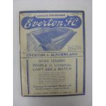 1937/1938 Everton v Sunderland, a programme from the FA Cup game played on 22/01/1938, ex bound