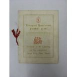 1928/29 Liverpool v Bury, a programme/souvenir of the Opening of the Spion Kop on 25/08/1928