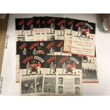 1954/55 Manchester Utd, a collection of 17 home football programmes, in various condition