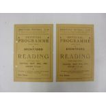 Brentford V Reading, 2 Football Programmes From Games During The War, 15/04/1944 (Folded, Team