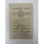 1913/14 Tranmere Rovers Reserves v Harrowby, a programme from the game played on 04/04/1914, ex