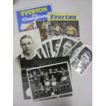 a collection of various football memorabilia, to include 9 postcards, 1930's head and shoulders