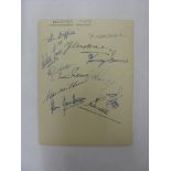 1953 Leicester City, an autograph album page, with 12 original signatures