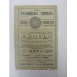 1913/14 Tranmere Rovers v Hyde, a programme from the game played on 20/12/1913, ex bound volume with