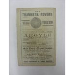 1913/14 Tranmere Rovers v Haslingden, a programme from the game played on 31/01/1914, ex bound