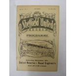 1916/17 Sheffield Utd v Bradford Park Avenue, a programme for the game played on 28/10/1916 ex bound