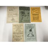 1947/48 Tranmere Rovers, a collection of 5 away football programmes, Mansfield, New Brighton,