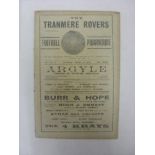 1913/14 Tranmere Rovers Reserves v Hoylake Trinity, a programme from the Pyke Cup S/F, played on