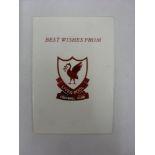 Liverpool, a Birthday Card, to Kenneth, from the directors, players and staff, with facsimile